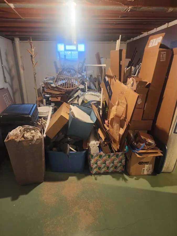 Roll-off dumpster container at job site for 20 Yard Dumpster Rental in Archer Lodge